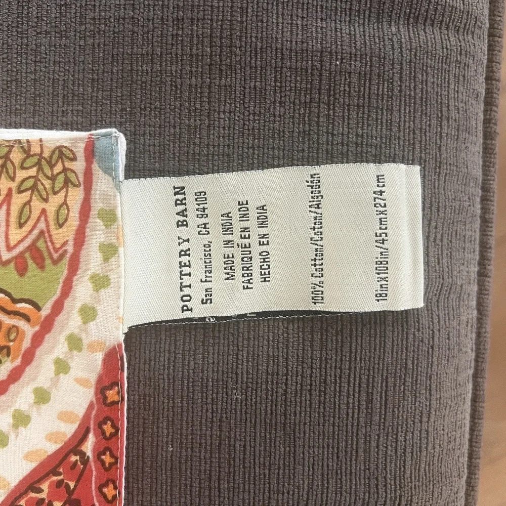 Pottery Barn Paisley Table Runner 18 x 108 inch Extra Long‎ Multicolor Cotton